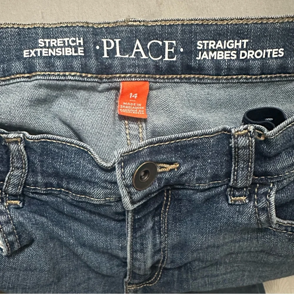 Children’s Place boys stretch‎ straight jeans adjustable waistband size 14